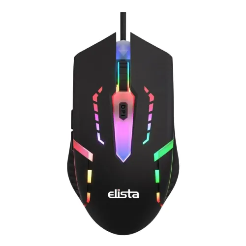 Image of Elista Wired USB RGB Multi Colour 1200 DPI Optical Sensor Mouse 