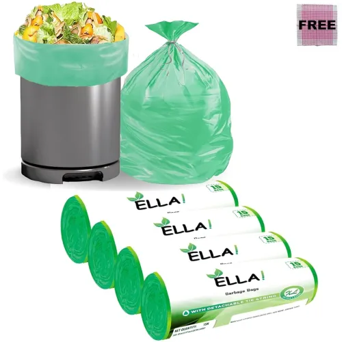 Image of Ella extra-large 60 green garbage bags