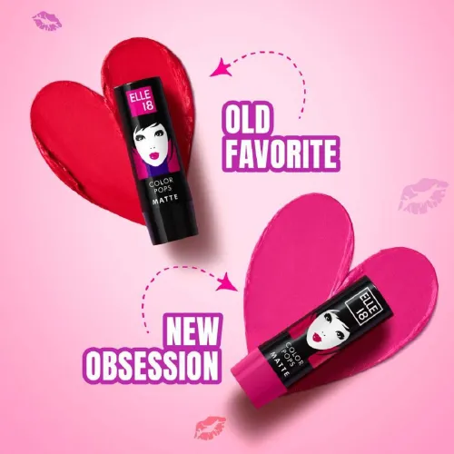 Image of ELLE 18 Color Pop Matte Lip Color P23 (Deep Pink, 4.3 g)