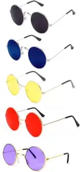 ELLIGATOR UV Protection Round Sunglasses (53) (For Men & Women, Red, Yellow, Violet, Black, Blue)