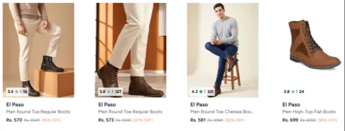 Image of El Paso Boots at minimum 90% Discount