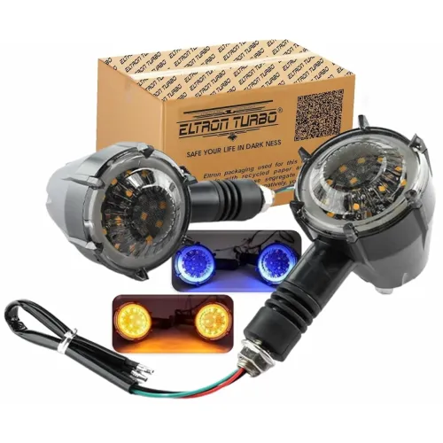 Image of ELTRON TURBO Waterproof Fexible Rubber SMD Round Running Led Indicators High Bright Universal for All Bikes Models Turn 