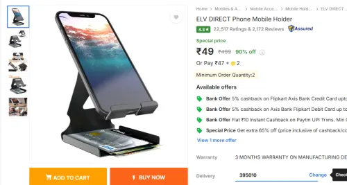 Image of ELV DIRECT Phone Mobile Holder