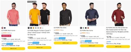 Image of ELYORK mens fashion upto 75% discount