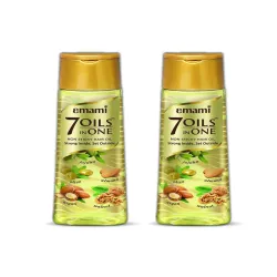 Emami 7 OILS IN ONE Set Of 2 Non-Sticky Hair Oil with Jojoba Oil & Olive Oil - 500ml Each.