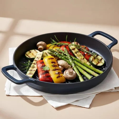 Image of Ember Cookware Pre-Seasoned Cast Iron Grill Pan 26 cm 