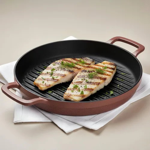 Image of Ember Cookware Pre-Seasoned Cast Iron Grill Pan 26 cm