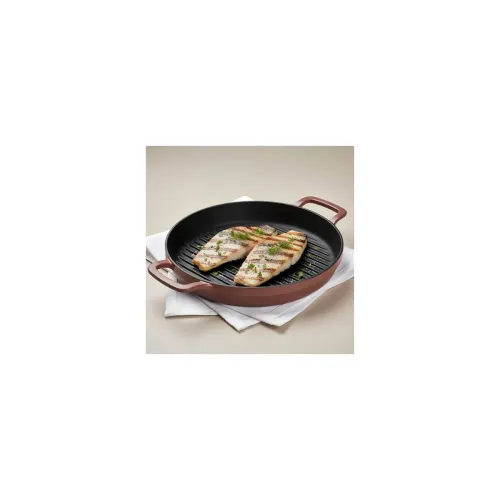 Image of Ember Cookware Pre-Seasoned Cast Iron Grill Pan 26 cm with 10 Year Warranty 