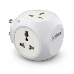 EMBOX Multi Plug Adapter | 6 amp Universal Sockets and LED Indicator Safety Shutter | 3 Pin Plug Socket Extension, Charging Mobile, Laptop, TV Grey