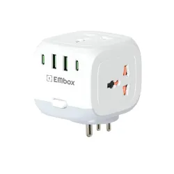 EMBOX Multi Plug Socket with Type C Port Master Switch-Cordless Extension Board