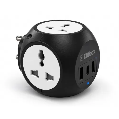 Image of EMBOX Multi Plug Adapter with USB Ports Type -C