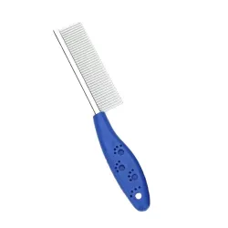 Emily Pets Pet Comb for Dogs & Cats, Dog Grooming Comb, Cat Comb, Dog Combs for Grooming, Metal Dog Comb for Removing Matted Fur, Knots & Tangles, Shedding Comb (S,Blue)