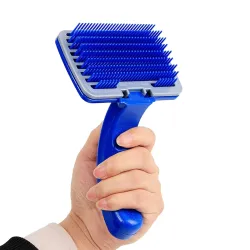 Emily Pets Self Cleaning Slicker Brush for Dogs, Cats, Puppies & Rabbits – Pet Grooming Comb with One-Press Hair Removal