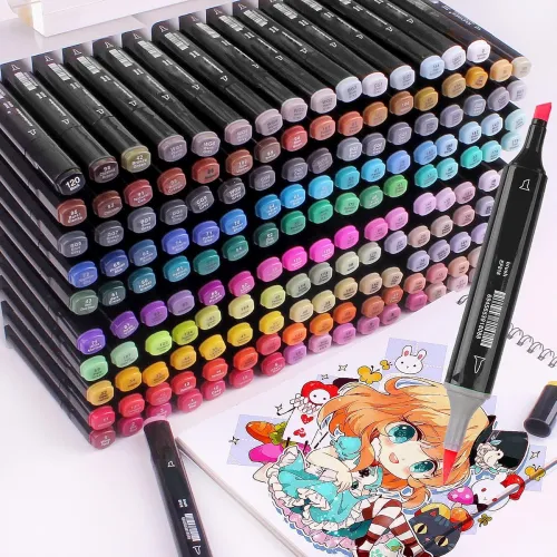 Image of EMNDR 120-Piece Dual Tip Art Marker Set