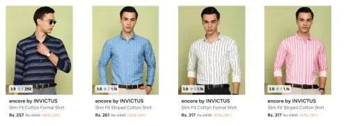 Image of encore by INVICTUS Men's Shirts upto 90% Discount