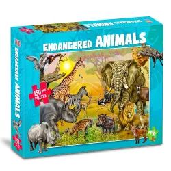 Endangered Animals Puzzle Box for Kids – 100 Piece Jigsaw Puzzle |Trave Brain