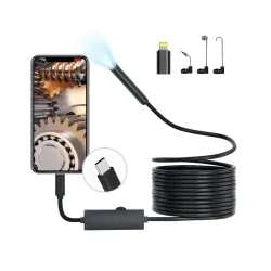 Endoscope Inspection Camera, 1920P Type-C Borescope Endoscope Camera with Light, 7.9mm IP67 Waterproof Probe for iOS and