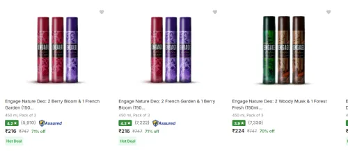 Image of Engage Deodorant Spray at minimum 70% Discount