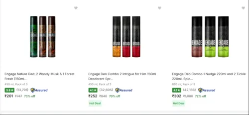 Image of Engage Deodorant Spray at minimum 70% Discount