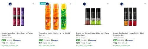 Image of Engage Deodorant Spray at minimum 75% Discount