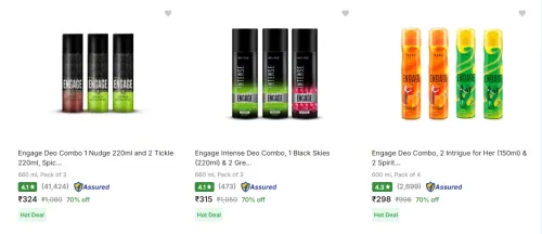 Image of Engage Deodorant Spray Combo at minimum 70% Discount