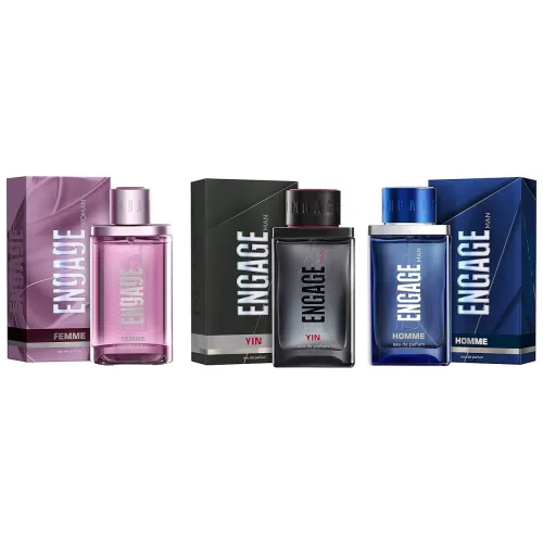 Image of Engage Femme Eau De Parfum for Women, Citrus and Floral, 90ml & Engage Yin Eau De Parfum for Men, Fruity and Floral, 90m