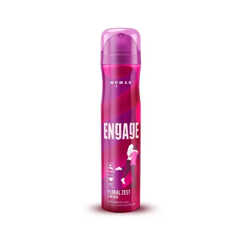 Image of Engage Floral Zest Deodorant Spray for Women 150ml | Citrus & Floral | 24hr Freshness | Long Lasting | Skin Friendly | D