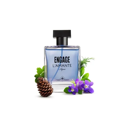 Image of Engage Gift Set - Moments Luxury Perfume Gifts for Men, L'amante Aqua 100ml, Long Lasting Smell Men Perfume, Pack of 1, 
