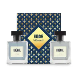 Engage Gift Set - Moments Luxury Perfume Gifts for Men, Homme & Yin 200ml, Long Lasting Smell, Mens Perfume, Pack of 2, 