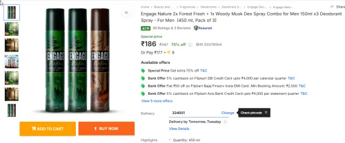 Image of Engage Nature 2x Forest Fresh Deo Spray