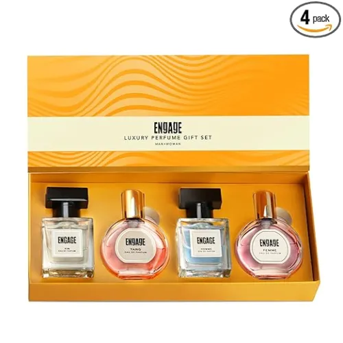 Image of Engage Perfume Gift Set for Men and Women, 100ml, Luxury Long Lasting Eau De Parfum, Travel Size Perfume Combo 25ml x 4,