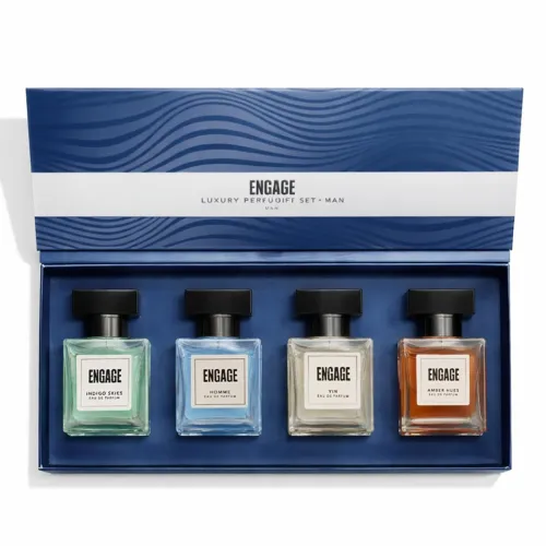 Image of Engage Perfume Gift Set for Men, 80ml, Luxury Long Lasting Eau De Parfum, Travel Size Perfume Combo 20ml x 4, Ideal Gift
