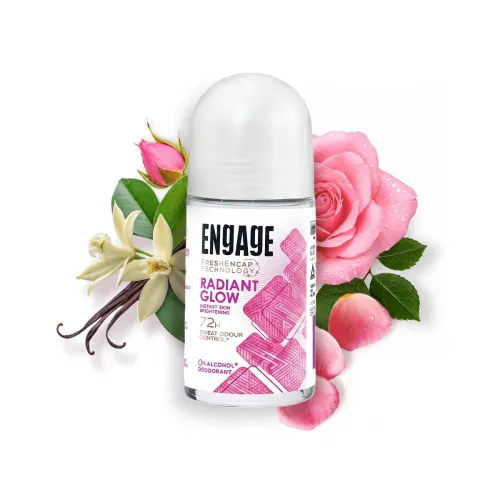 Image of Engage Radiant Glow Underarm Roll On Deo for Women | 72 Hour Sweat & Odour Protection | Instant Skin Brightening | Advan