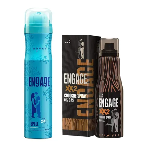 Image of Engage Spell Deodorant For Women, 150ml / 100g And Cologne Spray XX2 for Men, 135ml