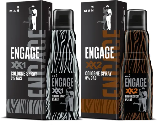 Image of Engage XX1 + XX2 Cologne Spray Combo for Men 135ml x2 | Long Lasting Fragrance Body Spray - For Men (270 ml, Pack of 2