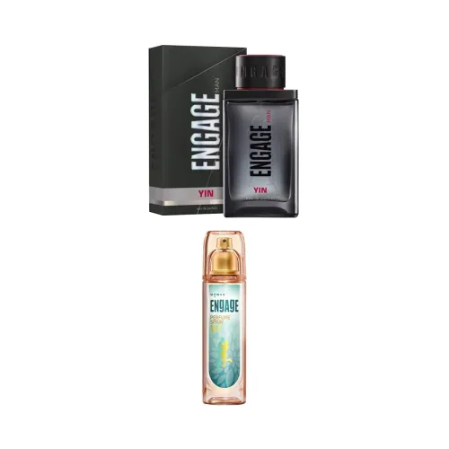 Image of Engage Yin Eau De Parfum, Perfume For Men, 90ml & W3 Perfume Spray For Women, 120ml - Spicy