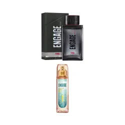 Engage Yin Eau De Parfum, Perfume For Men, 90ml & W3 Perfume Spray For Women, 120ml - Spicy