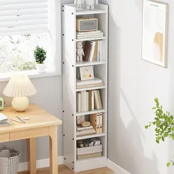 Enigmatic Woodworks 7-Tier Wooden Open Bookshelf