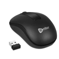 Enter Optical Scroller Wireless Mouse with 2.4GHz, USB Nano Dongle, Click Wheel, 800 DPI (Black)