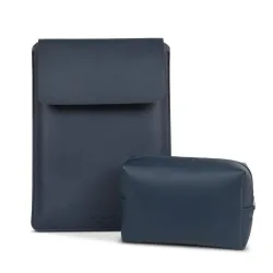 Enthopia Case Cover for MacBook Pro 13 inch Case (2016 to 2019 Release - Model A1706/A1708/1989/2159) - Vegan Leather Sleeve and Organiser Pouch - Navy Blue