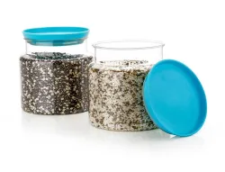 Entisia Plastic Melody Container Jar With Lid - Easy Flow Cereal Dispenser Storage Box Jar For Kitchen - Airtight, Unbreakable & Transparent for Snacks, Nuts, Rice, Flour & Food Grain (1Piec...