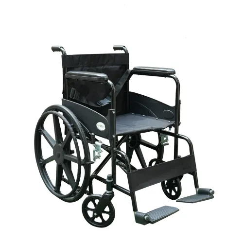 Image of Entros Foldable Wheelchair for Adults & Patients | Magwheel Manual Wheelchair with Swing-Away Footrests & Comfortable Up