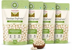 Envelope Dryfruits Plain Fox Nut Makhana Makhana (4 x 250 g)