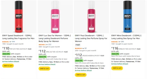 Image of ENVY Deo starting @ ₹110