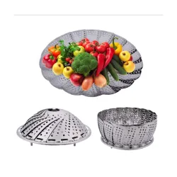 Eopzo Vita Saver for Steam Cooking Vegetable Steamer | Steamer Basket | Steamer for Momos | Folding Expandable to Fit Va