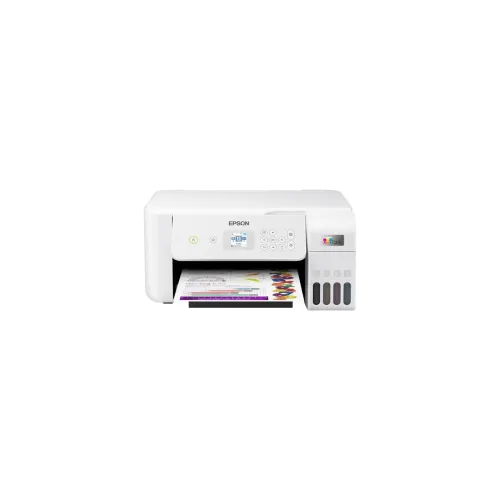 Image of Epson Ecotank L3266 A4 Wi-Fi, Colour All-in-One Ink Tank Printer-C11CJ66512, White