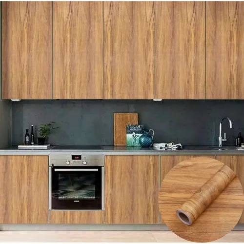 Image of ERATO Wood Wallpaper Sticker Self Adhesive Vinyl Home/Furniturer Cabinets Wooden Grain Wallpaper 