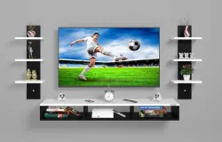 ERAWUD Engineered Wood TV Entertainment Unit (Finish Color - Black, DIY(Do-It-Yourself))