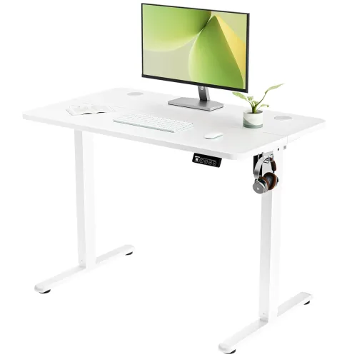 Image of ERGOMAKER Electric Standing Desk 100x60cm Height Adjustable Sit Stand Desk with Splice Board for Home