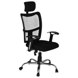 Ergonomic High Back Mesh Office Chair with Adjustable Headrest & Lumbar Support, Executive Computer Desk Chair with Armrests, Swivel Rolling Chair for Home Office